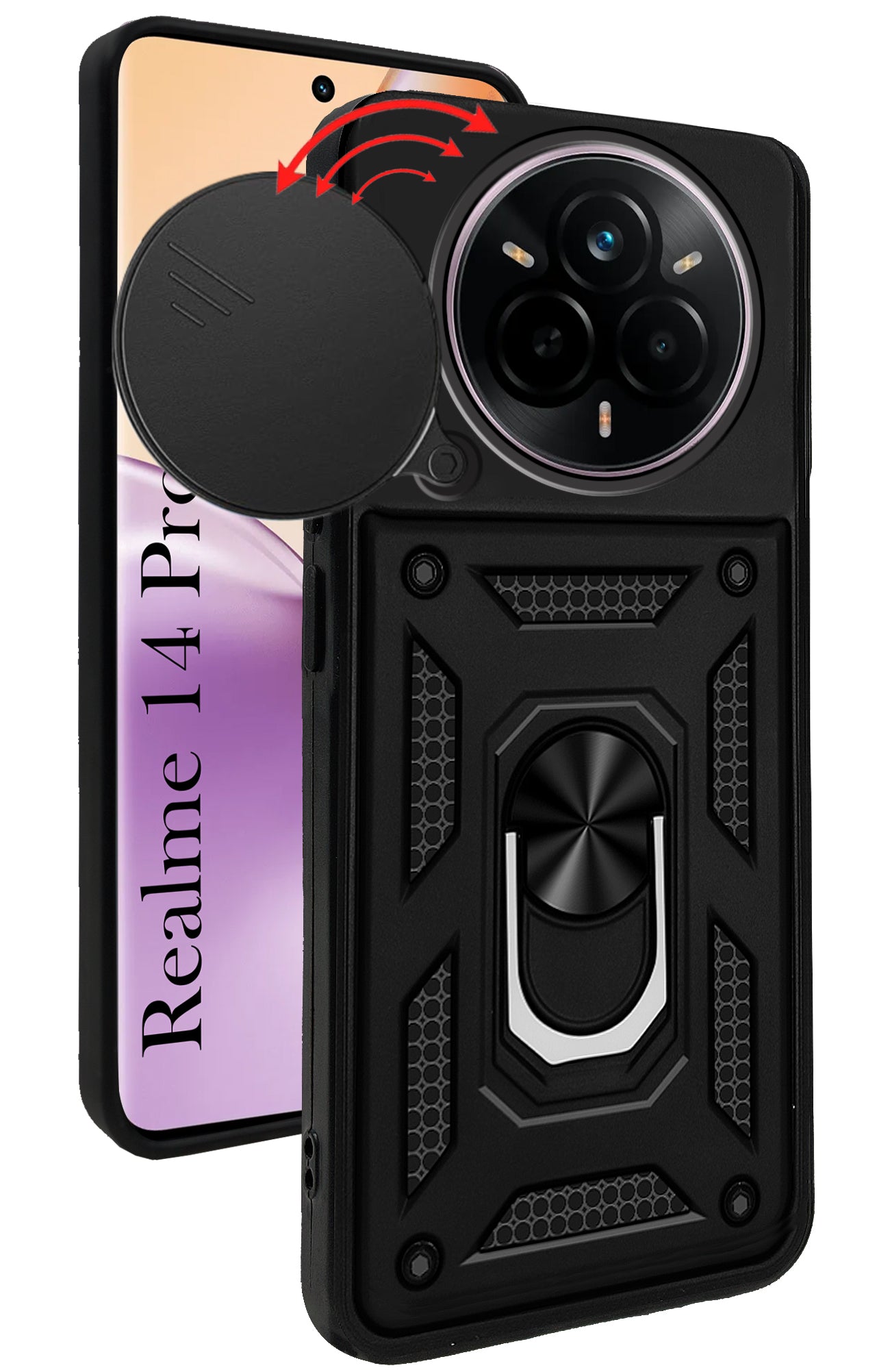 For Realme 14 Pro Back Cover Case (Hybrid Dual Armor Polycarbonate)
