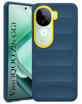 For Vivo iQOO Z9s Back Cover Case (Matte Liquid Silicone| Camera Protection Ring | Professional Wave Design | Shockproof Anti Slip Grip )
