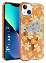 For Apple iPhone 13 Back Cover Case (Cute Floral Design | Flower Print for Girls | MagSafe Compatible Wireless Charging)