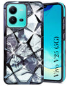 For Vivo V25 5G Back Cover Case Compatible (Dual Design Glitter Sparkle and Detachable Diamond Print Case | Soft and Flexible)