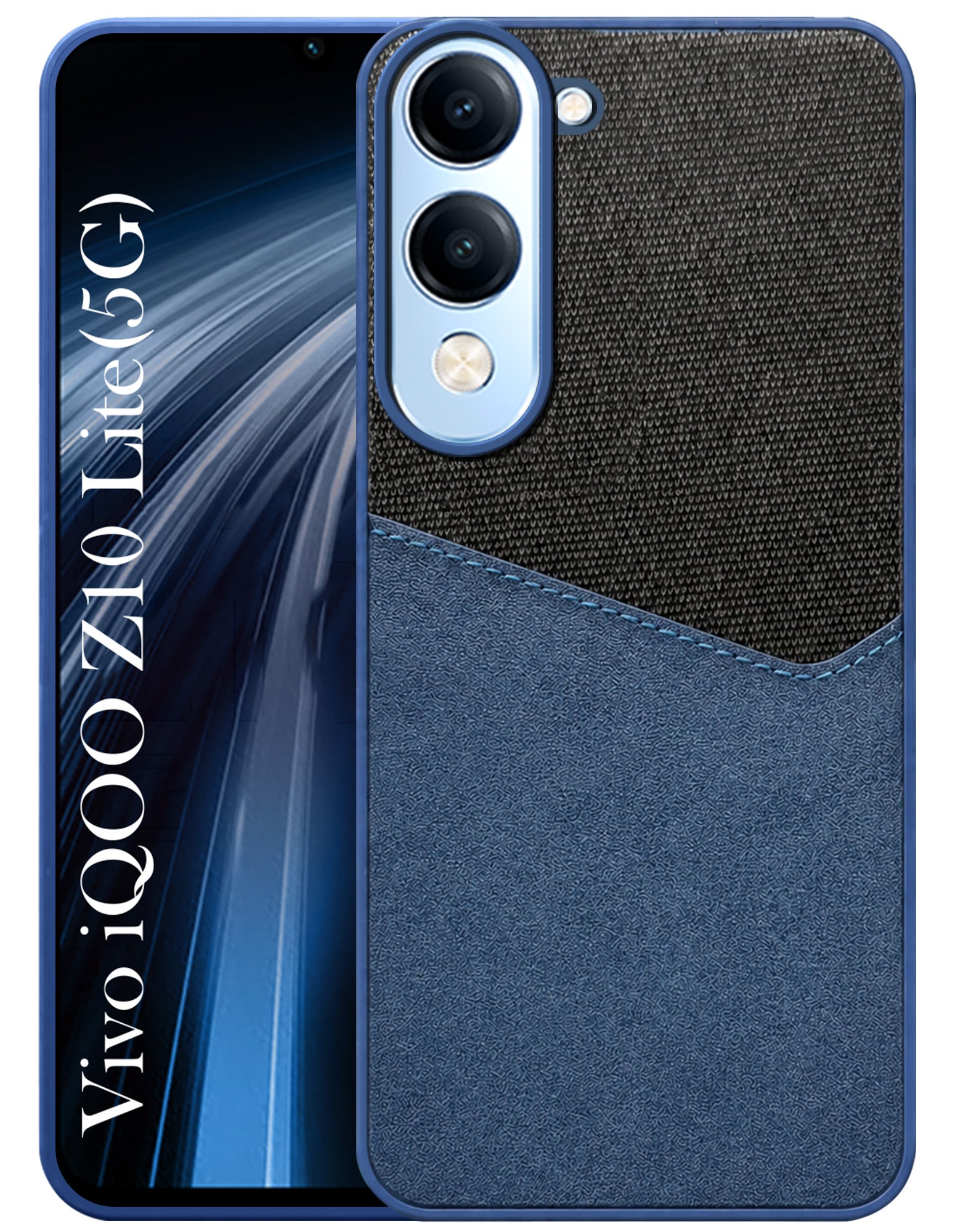 For Vivo iQOO Z10 Lite Back Cover Case (Dual PU Leather Stitch | Professional Minimalist | Soft and Flexible)