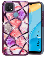 For Oppo A35 Back Cover Case (Dual Design Glitter Sparkle and Detachable Diamond Print Case | Soft and Flexible)