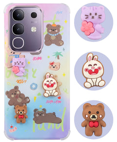 For Vivo T4x | Vivo Y31 Pro Back Cover Case (3D Cute Cartoons | Hard Back Side Soft | Matte Premium Finish | HD Printing)