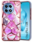 For OnePlus 12R 5G Back Cover Case (Dual Design Glitter Sparkle and Detachable Diamond Print Case | Soft and Flexible)