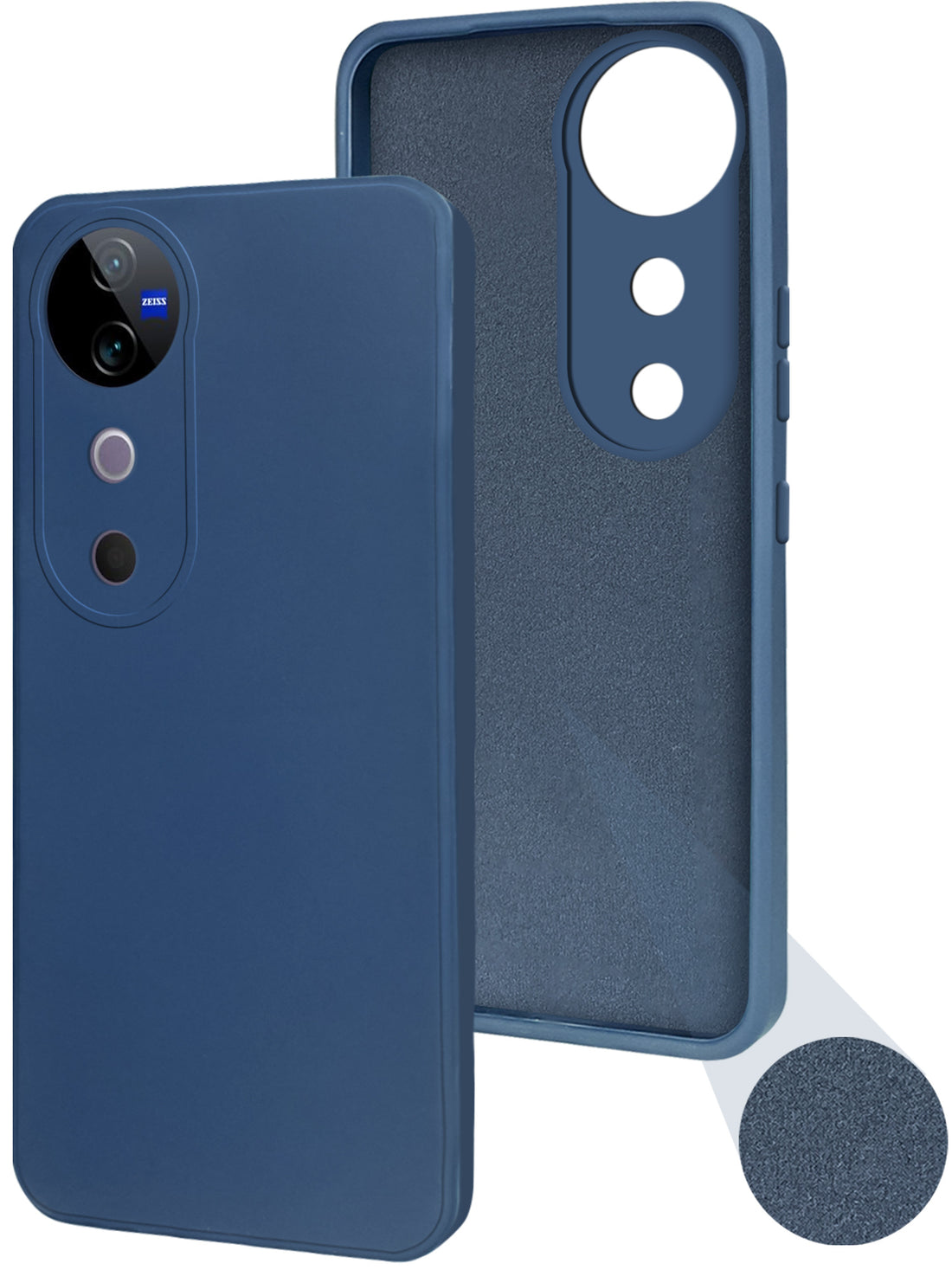 For Vivo V40 | Vivo V40 Pro  Back Cover Case ( Matte Finish Silicone with Inside Fiber cloth)