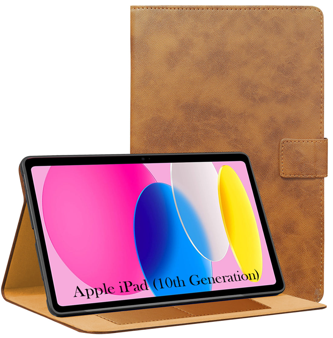 For Apple iPad  Flip Cover Folio Cover (10th Generation) 10.9 Inch A3162/A2757/A2777/A2696/iPad13/18/iPad13/19 (PU Leather | Multi-Angle Smart Stand | Card Storage Slots | Silicone Back Pouch)