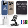 Complete Mobile Care Kit (Get Any 2 Cases+2 Tempered Glass+25W Charger Adapter+Metallic Mobile Stand+Cable Protector)