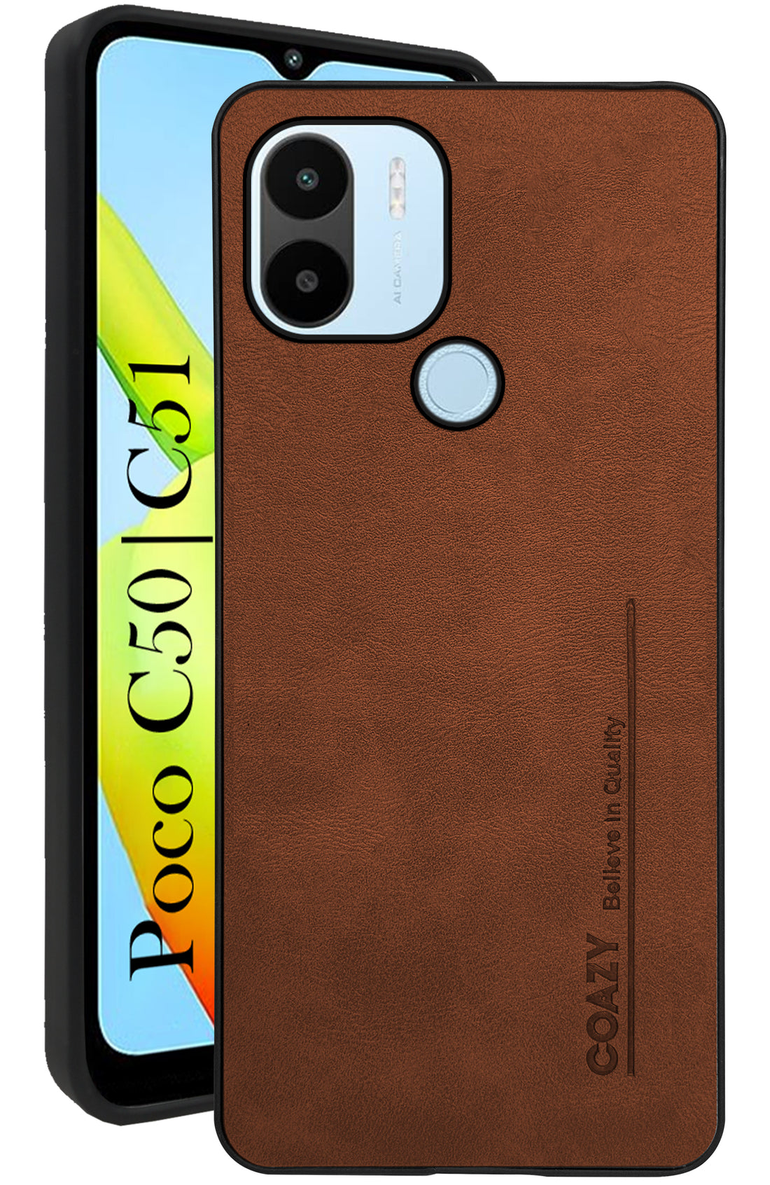 For Poco C50 | Poco C51 Back Cover Case (Professional Vegan Leather | Camera Protection | Slim & Soft)