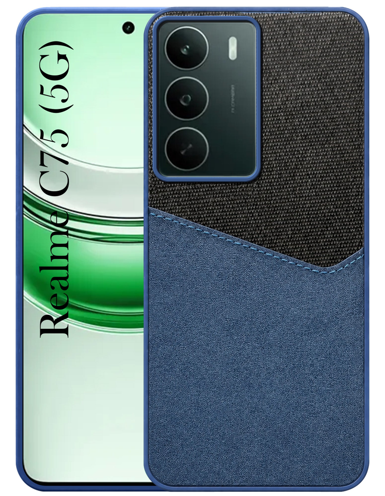 For Realme C75 5G Back Cover Case (Dual PU Leather Stitch | Professional Minimalist | Soft and Flexible)