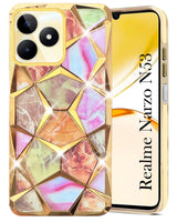 For Realme Narzo N53 Back Cover Case ( Dual Design Glitter Sparkle and Detachable Diamond Print Case | Soft and Flexible)