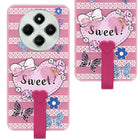 For Poco C75 | Poco M7 Back Cover Case (3D Cute Heart Strap Holder | Camera Protection | Designer Girls Print)