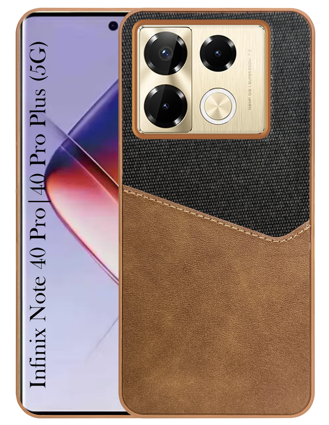 For Infinix Note 40 Pro 5G | Infinix Note 40 Pro Plus Back Cover Case (Dual PU Leather Stitch | Professional Minimalist | Soft and Flexible)