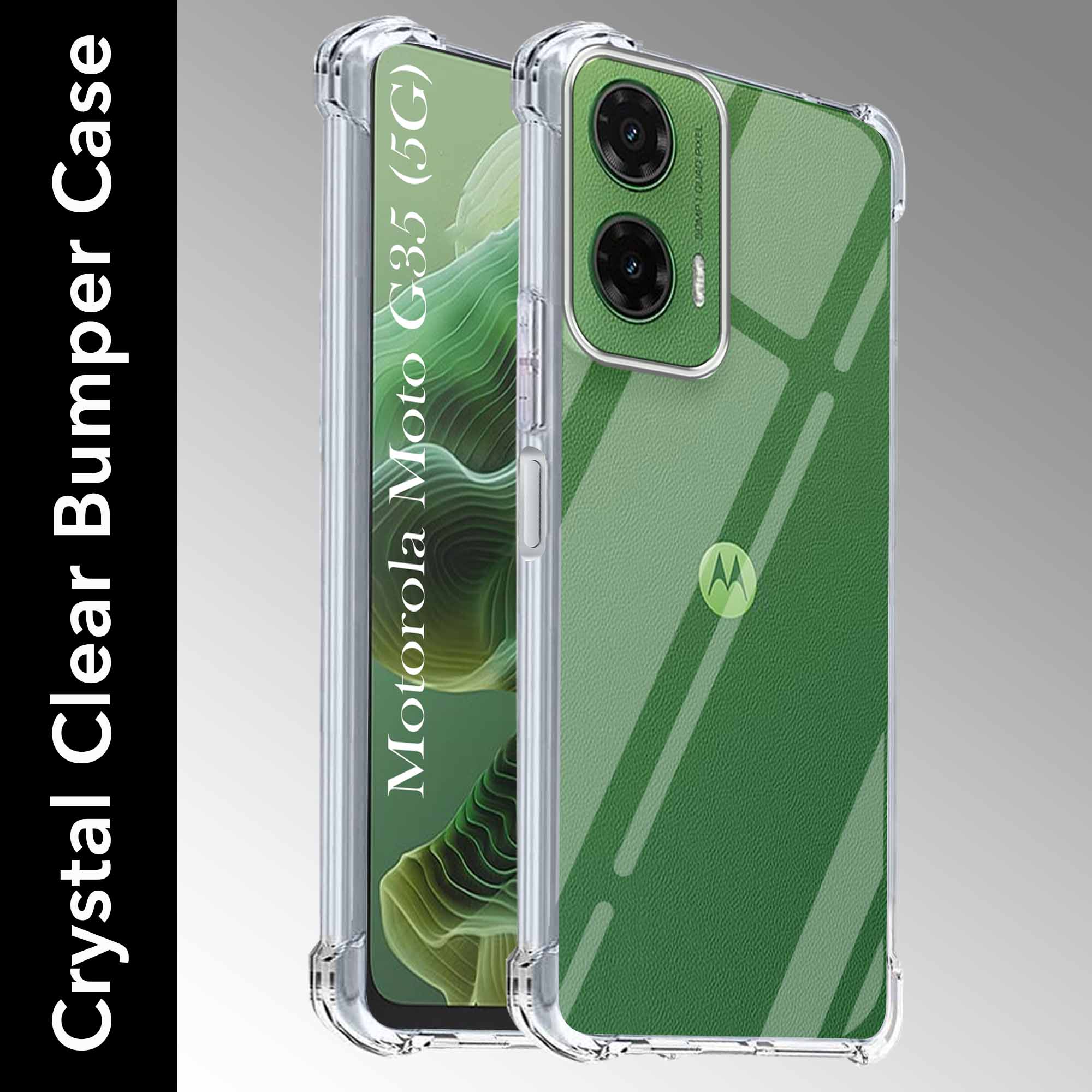 For Motorola Moto G35 Shockproof Back Cover Crystal-Clear (Drop & Camera Protection | Hard Polycarbonate)