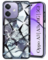 For Oppo A3X (4G/5G) | Oppo A3 5G  Back Cover Case ( Dual Design Glitter Sparkle and Detachable Diamond Print Case | Soft and Flexible)