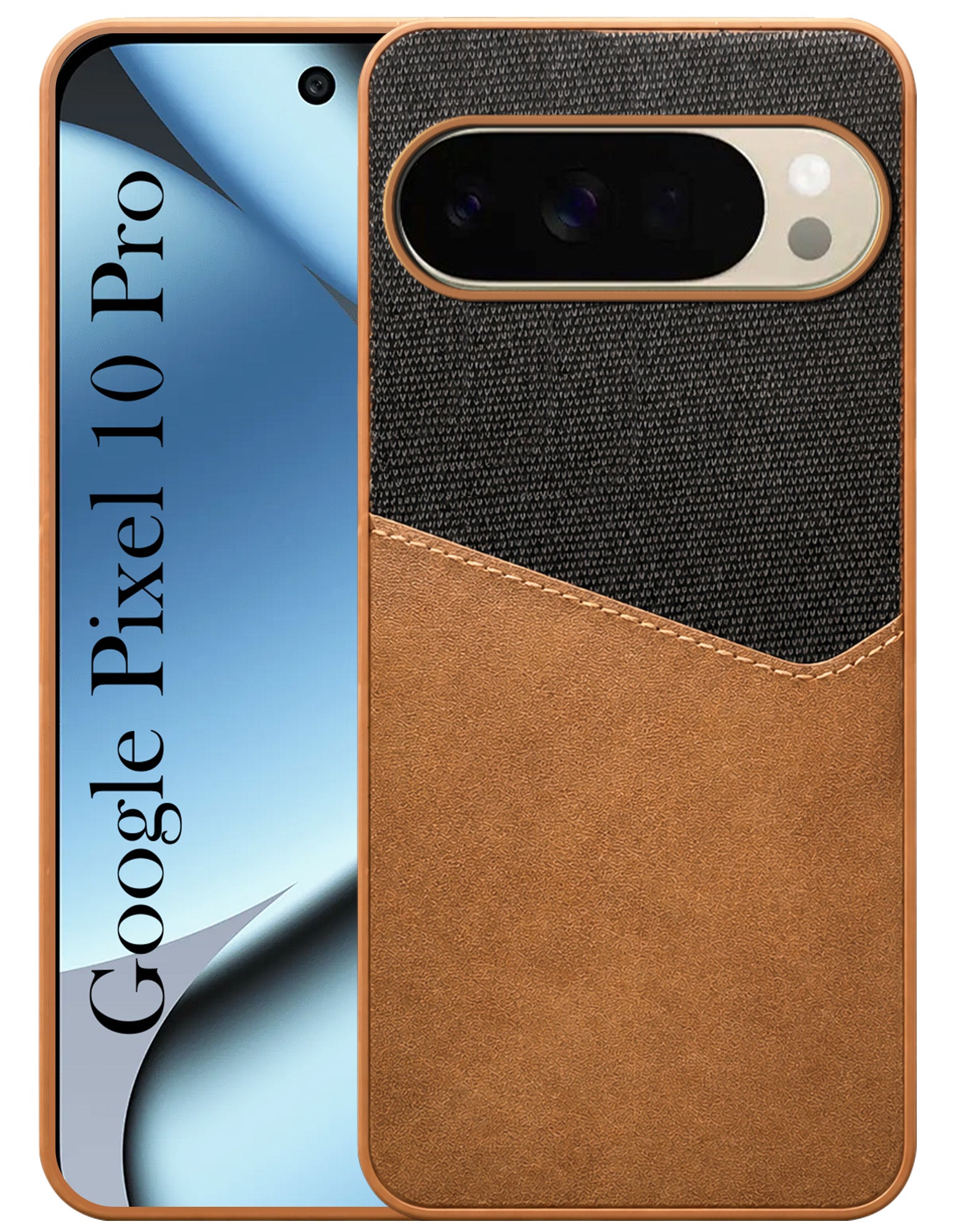 For Google Pixel 10 Pro Back Cover Case (Dual PU Leather Stitch | Professional Minimalist | Soft and Flexible)