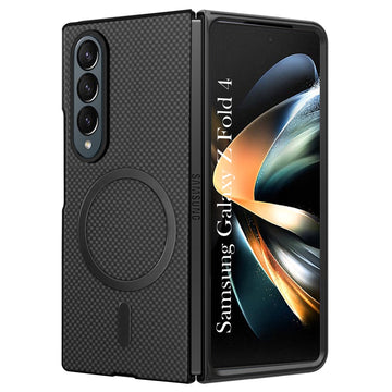 For Samsung Galaxy Z Fold 4 5G Back Cover Case (MagSafe Wireless Charging Compatible | Hexa Leather Finish | Inside Microfiber Cloth)