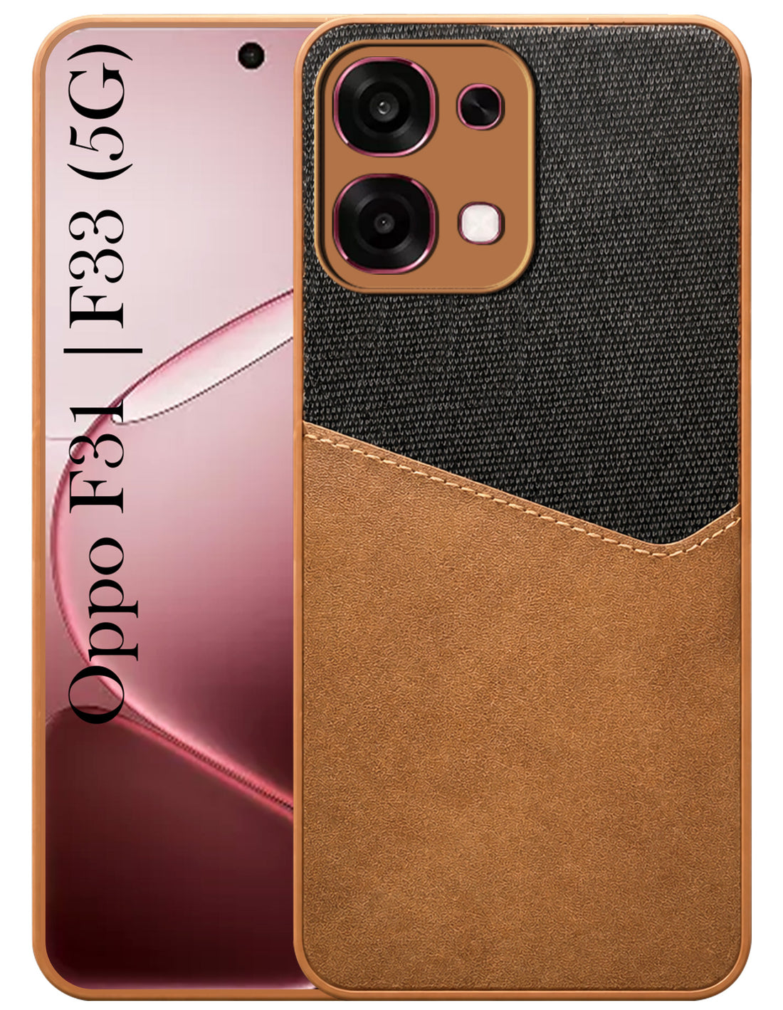 For Oppo F31 5G | Oppo F33 5G Back Cover Case (Dual PU Leather Stitch | Professional Minimalist | Soft and Flexible)