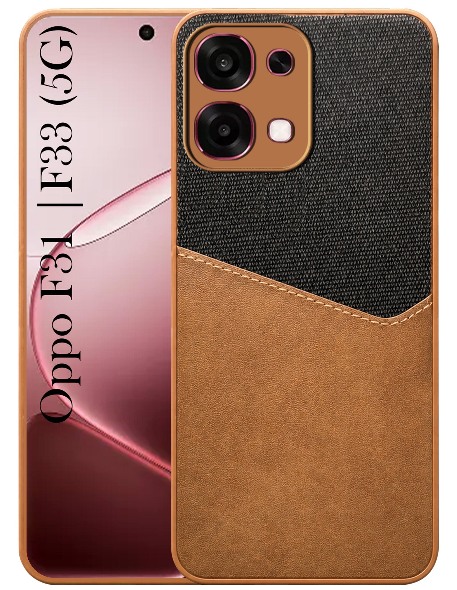 For Oppo F31 5G | Oppo F33 5G Back Cover Case (Dual PU Leather Stitch | Professional Minimalist | Soft and Flexible)