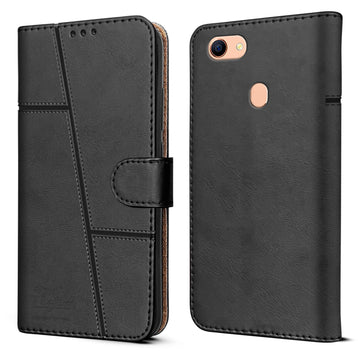 For Oppo F5 Flip Cover Case ( Stitched Leather with Magnetic Closure)