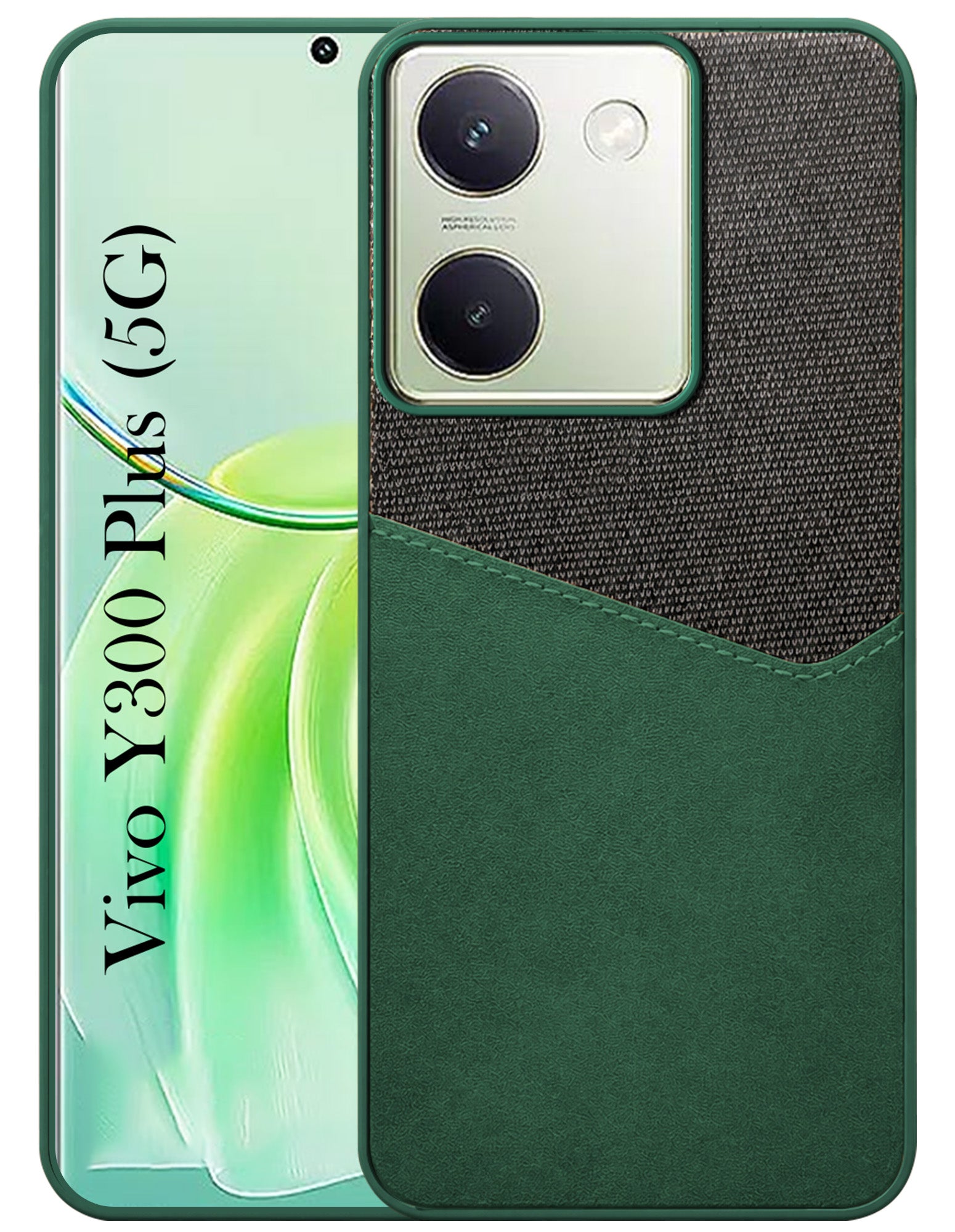 For Vivo Y300 Plus Back Cover Case (Dual PU Leather Stitch | Professional Minimalist | Soft and Flexible)