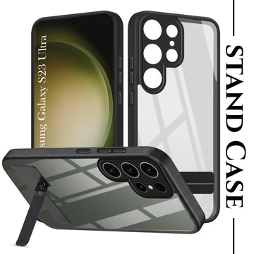 For Samsung Galaxy S23 Ultra Back Cover Case (Built-in Stand | Lifetime Anti Yellow | Kickstand Shockproof | Camera Protection | MagSafe Compatible)