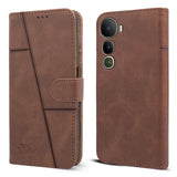 For Vivo Y400 Flip Case Cover ( Stitched Leather with Magnetic Closure)