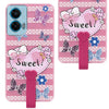 For Motorola Moto G96 Back Cover Case (3D Cute Heart Strap Holder | Camera Protection | Designer Girls Print)