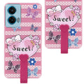 For Motorola Moto G96 Back Cover Case (3D Cute Heart Strap Holder | Camera Protection | Designer Girls Print)