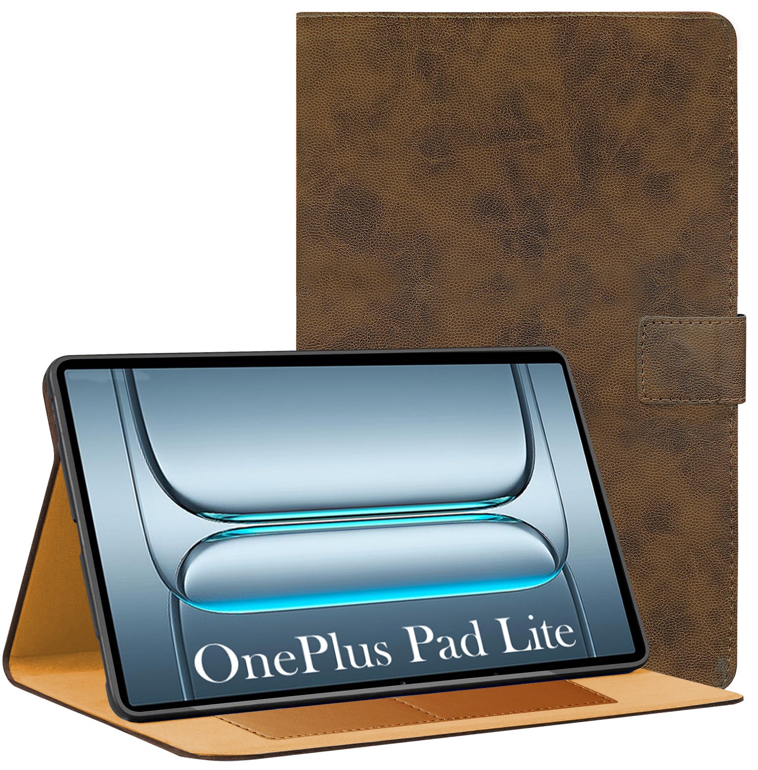 For OnePlus Pad Lite 11 Inch OPD2480 Flip Cover Folio Cover (PU Leather | Multi-Angle Smart Stand | Card Storage Slots | Silicone Back Pouch)