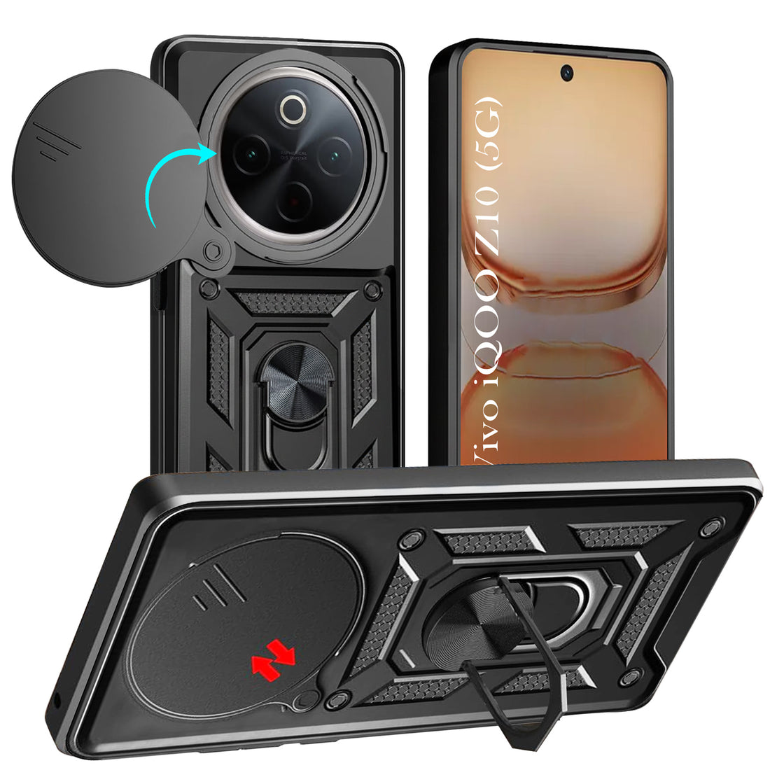 For Vivo iQOO Z10 Back Cover Case (Hybrid Dual Armor Polycarbonate)