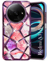 For Xiaomi Redmi A3 2024 | A3X Back Cover Case (Dual Design Glitter Sparkle and Detachable Diamond Print Case | Soft and Flexible)