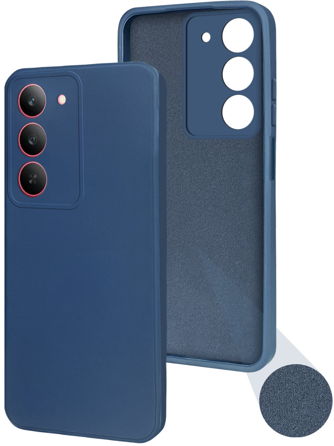For Realme 14X Back Cover Case ( Matte Finish Silicone with Inside Fiber cloth)