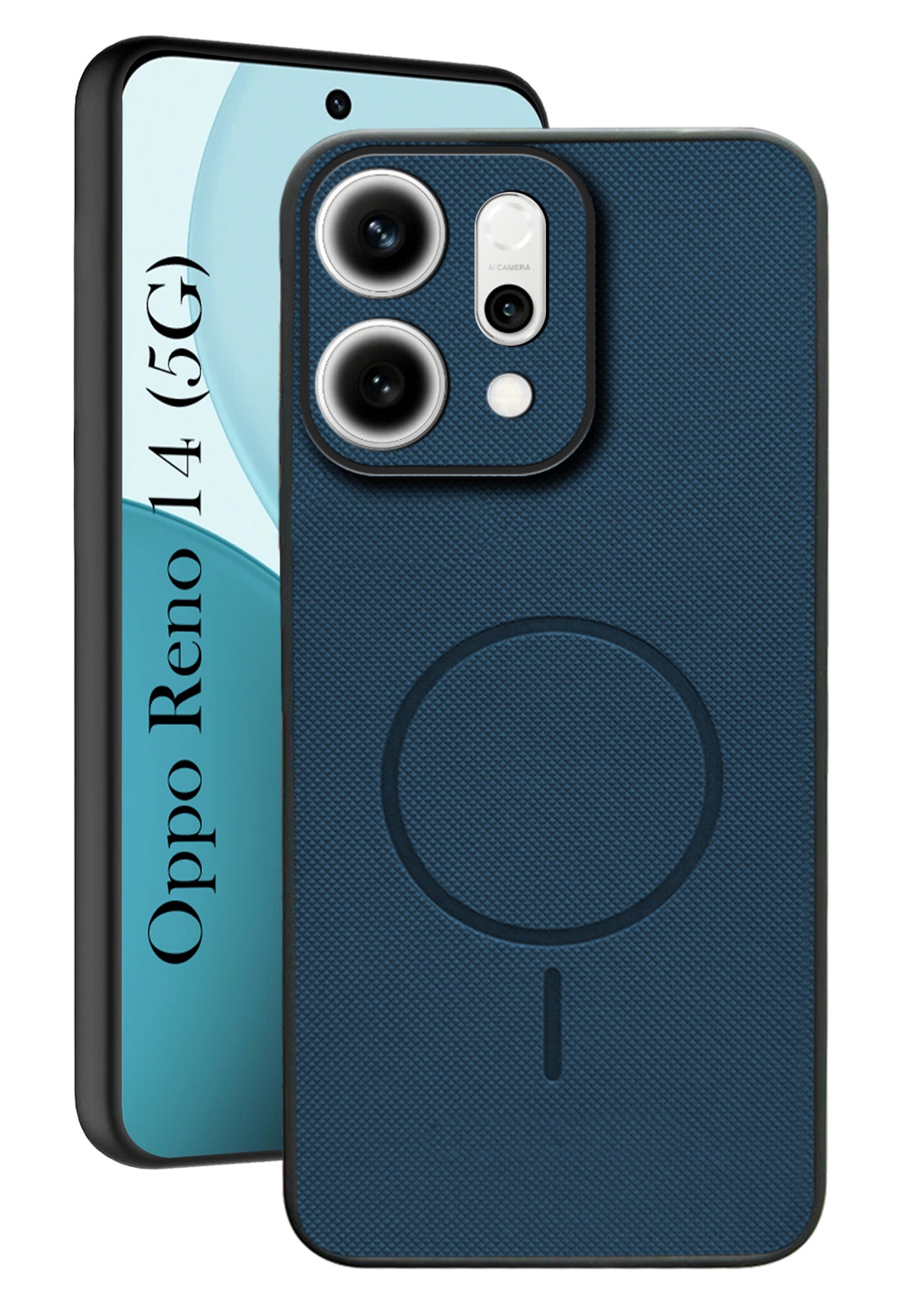 For Oppo Reno14 5G Back Cover Case PU Leather (Texture Grip Design | Professional Minimalist | Camera Protection | Soft and Flexible)