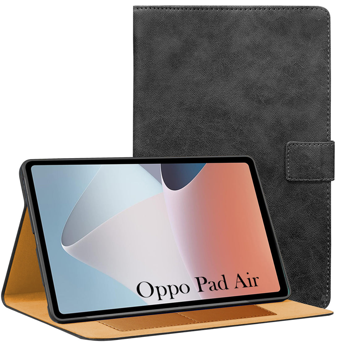 For Flip Cover Folio Cover Oppo Pad Air (OPD2102, X21N2) 10 Inch (PU Leather | Multi-Angle Smart Stand | Card Storage Slots | Silicone Back Pouch)