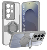 For Samsung Galaxy S25 Ultra Back Cover Case with stand (Built-in Ring Holder Kickstand | Lifetime Anti Yellow | Camera Protection)