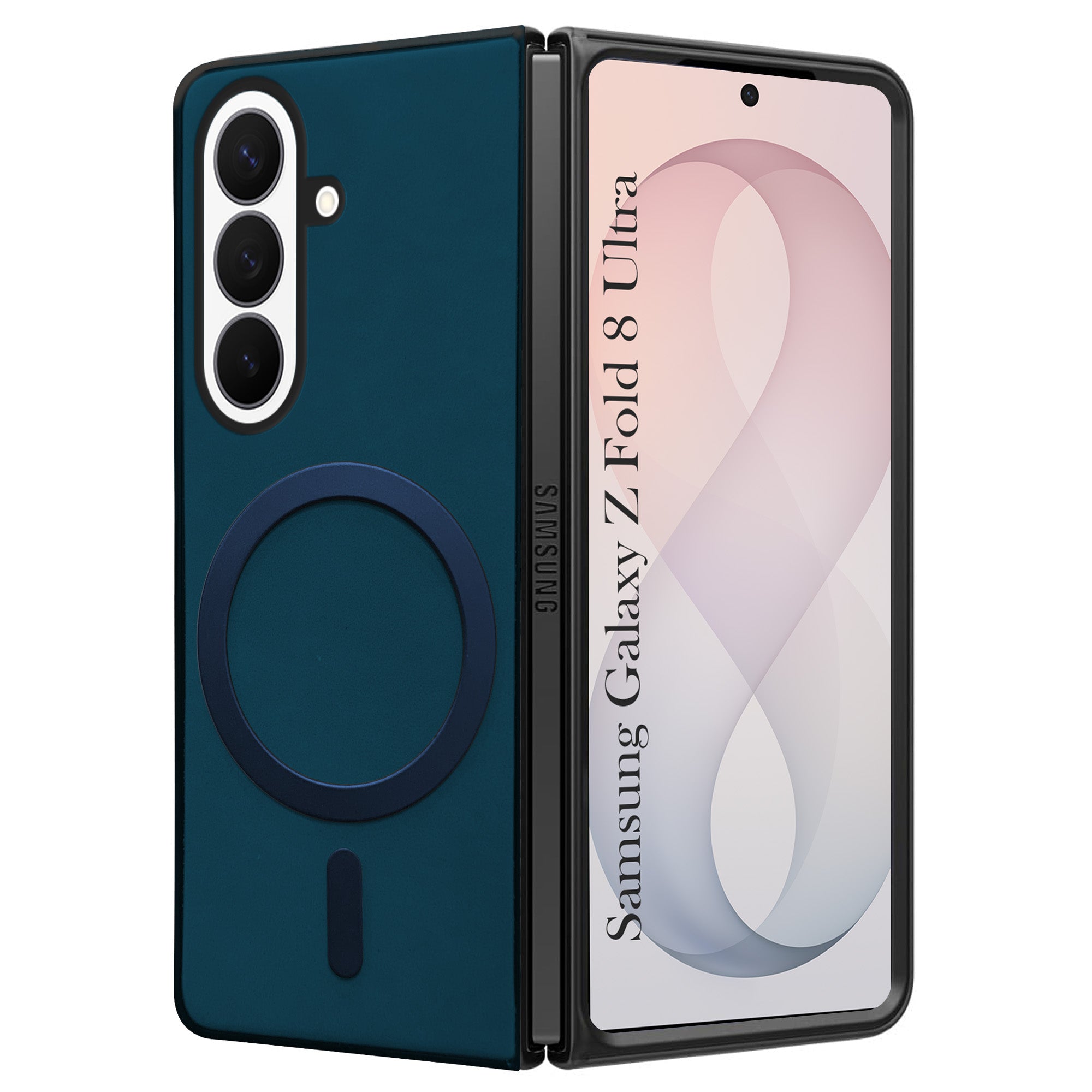 For Samsung Galaxy Z Fold 8 Ultra Back Cover Case Leather Finish (MagSafe Wireless Charging Compatible | Inside Microfiber Cloth)