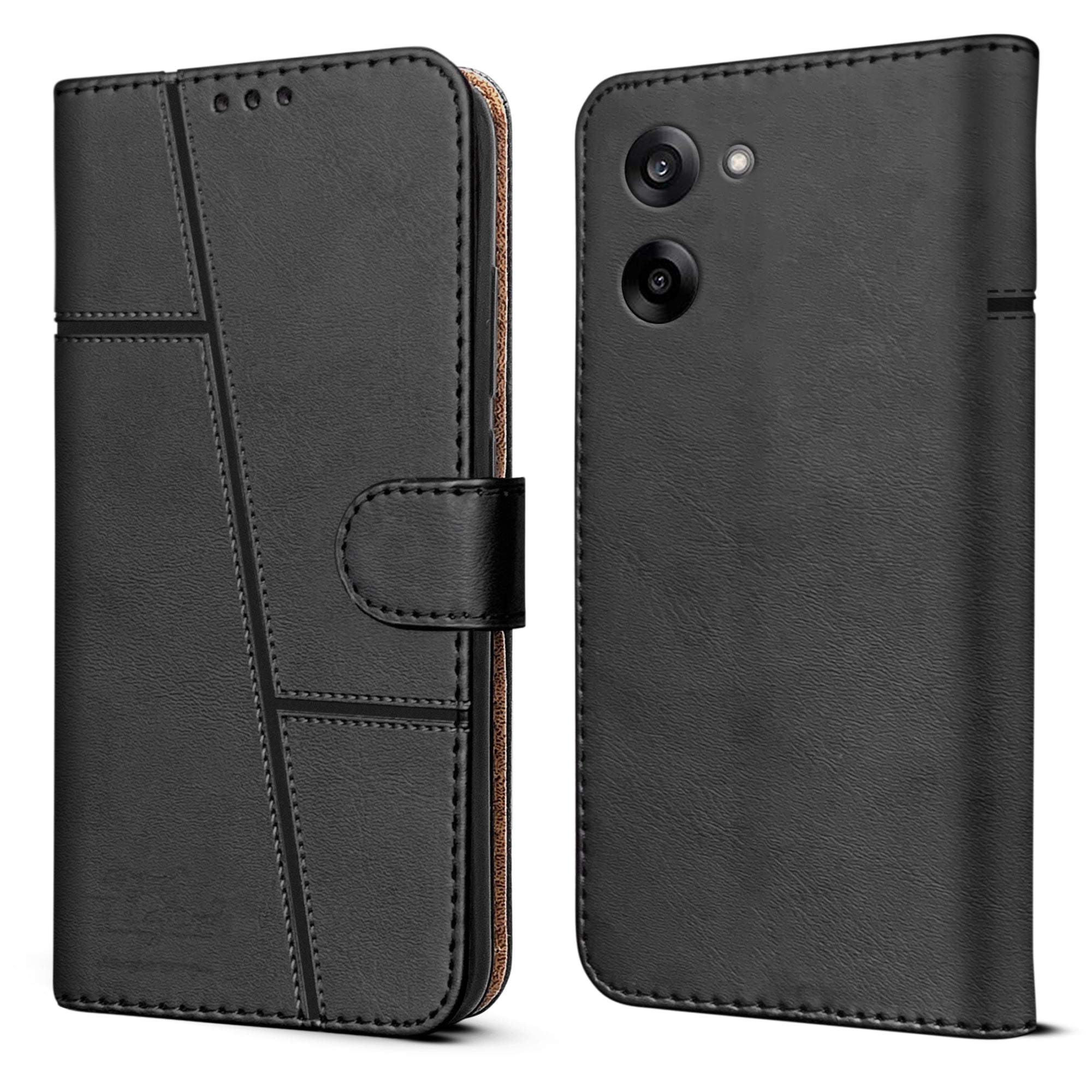 For Oneplus Nord CE 5 Flip Cover Case (Stitched Leather with Magnetic Closure)