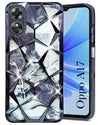 For Oppo A17 Back Cover Case Compatible 3D Silicone (Dual Design Glitter Sparkle and Detachable Diamond Print Case | Soft and Flexible)