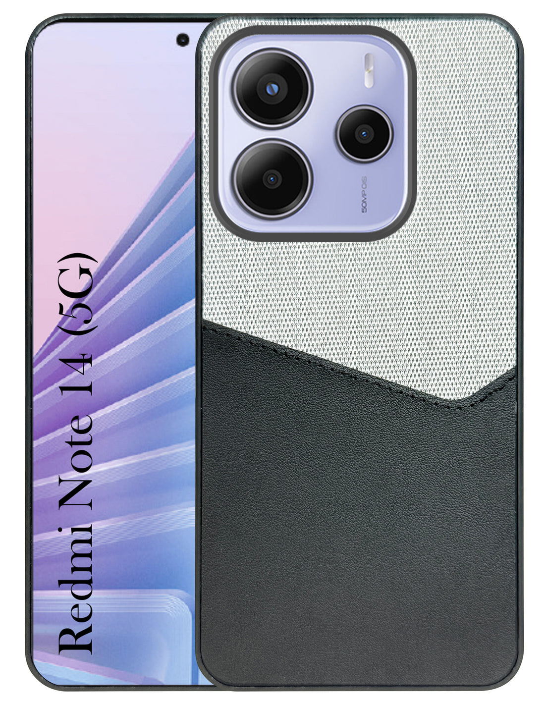 For Redmi Note 14 Back Cover Case (Dual PU Leather Stitch | Professional Minimalist | Soft and Flexible)