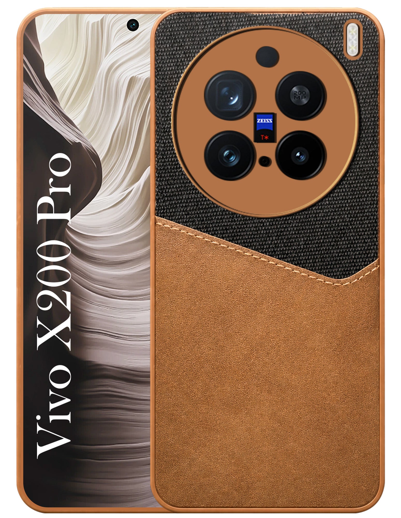 For Vivo X200 Pro Back Cover Case (Dual PU Leather Stitch | Professional Minimalist | Soft and Flexible)