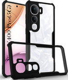 For Vivo Y400 Pro Back Cover Case ( Shockproof with Polycarbonate Clear Panel | Professional Black)