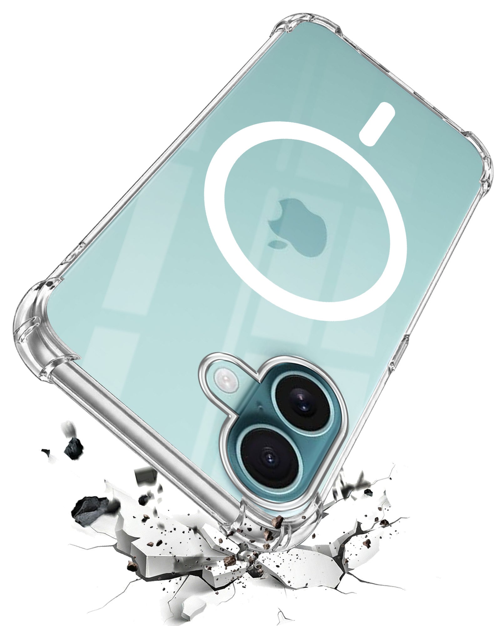 For Apple iPhone 16 Back Cover Shockproof Crystal-Clear (Magsafe Wireless Support | Drop & Camera Protection | Hard Polycarbonate)