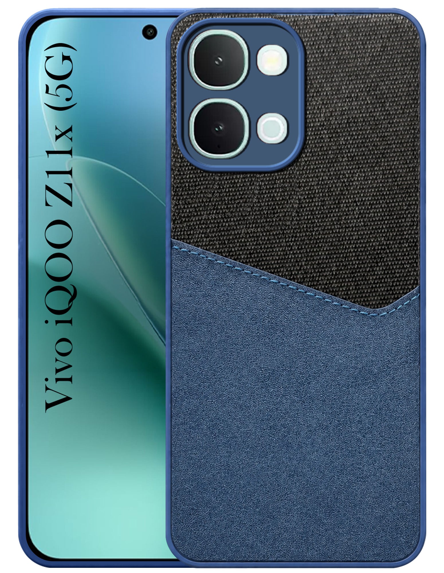 For Vivo iQOO Z11x Back Cover Case (Dual PU Leather Stitch | Professional Minimalist | Soft and Flexible)