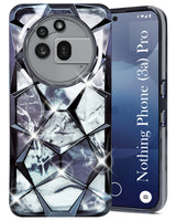 For Nothing Phone 3A Pro 5G Back Cover Case ( Dual Design Glitter Sparkle and Detachable Diamond Print Case | Soft and Flexible)
