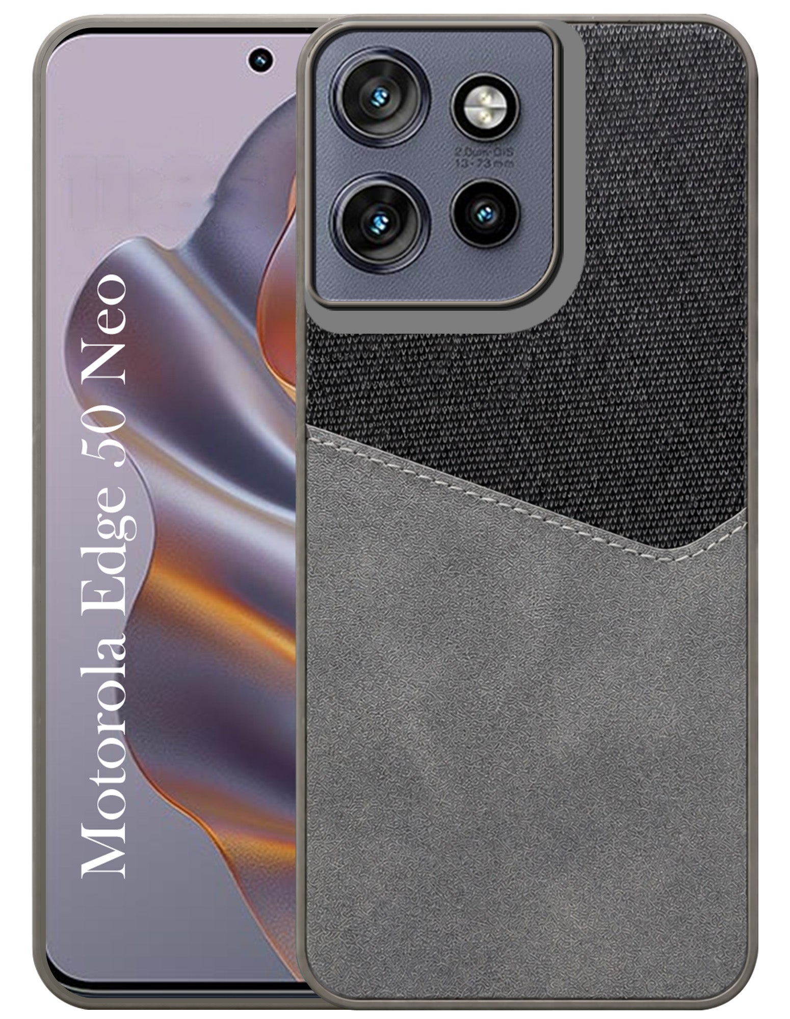 For Motorola Moto Edge 50 Neo Back Cover Case (Dual PU Leather Stitch | Professional Minimalist | Soft and Flexible)