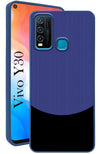 For Vivo Y30 Back Cover Case (Elegant PU Leather Finish | Premium Minimalist Professional | Camera Protection Bump)