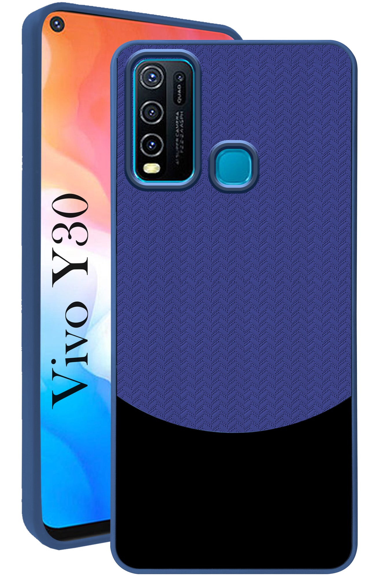For Vivo Y30 Back Cover Case (Elegant PU Leather Finish | Premium Minimalist Professional | Camera Protection Bump)