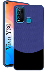 For Vivo Y30 Back Cover Case (Elegant PU Leather Finish | Premium Minimalist Professional | Camera Protection Bump)