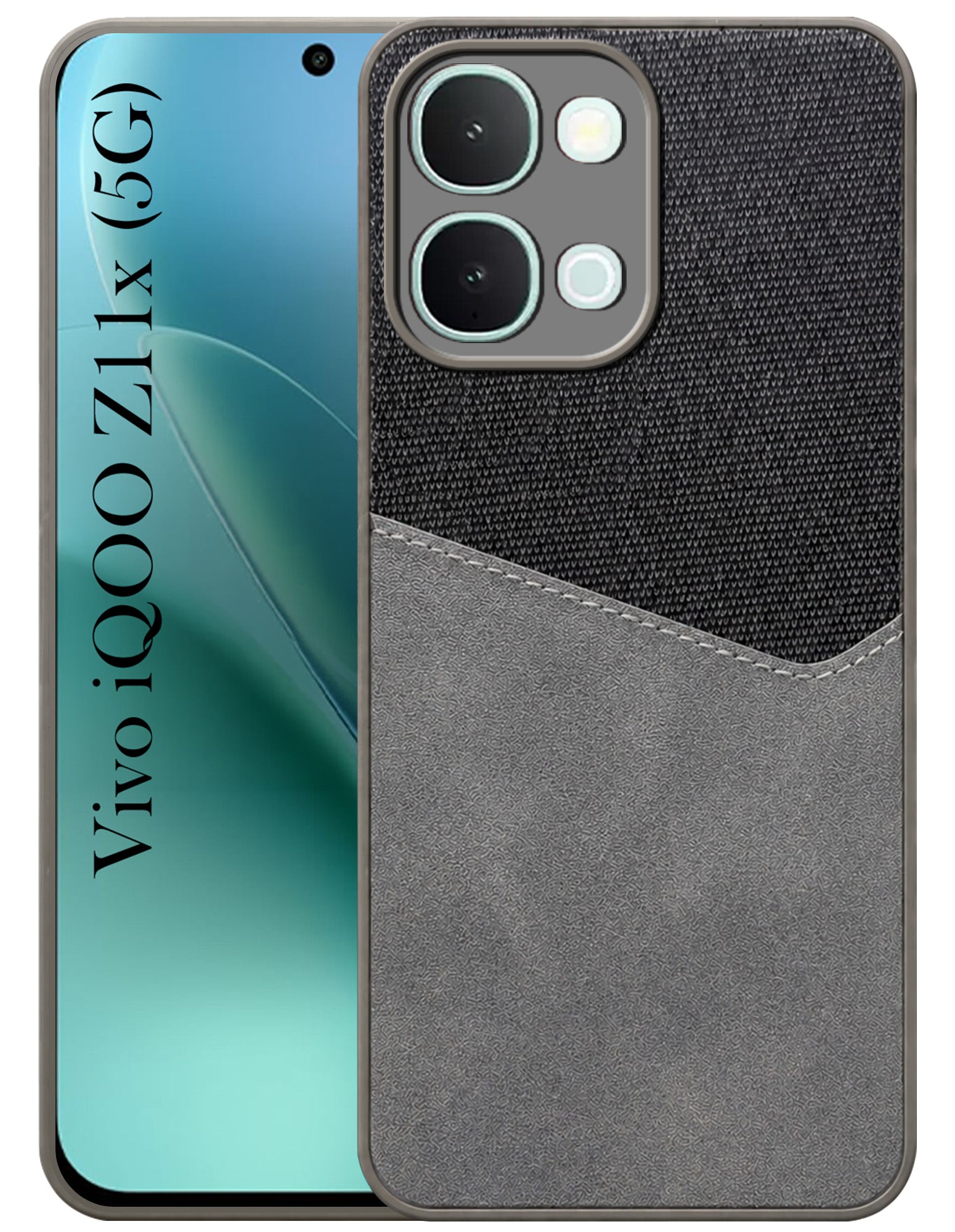 For Vivo iQOO Z11x Back Cover Case (Dual PU Leather Stitch | Professional Minimalist | Soft and Flexible)
