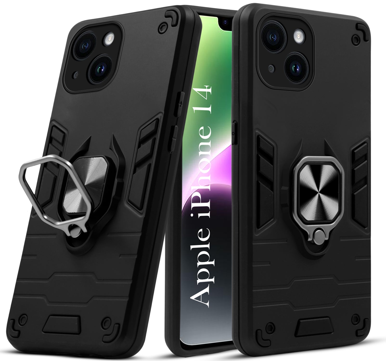 For Apple iPhone 14 Back Cover Case (Shockproof Polycarbonate Dual Layer Hybrid Armor)
